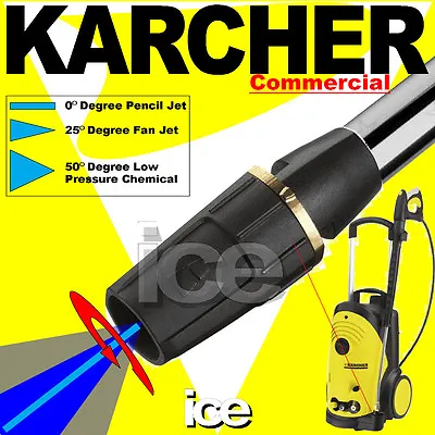 Karcher Hd Hds Variable Adjustable Triple Three 3-way Pencil Fan Chemical Nozzle • £99.99