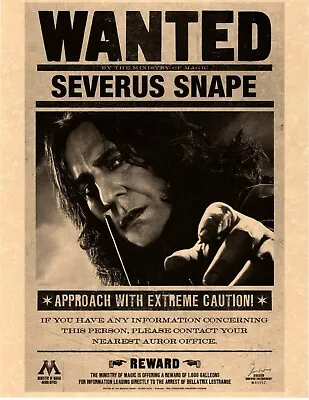 $2.19 • Buy Daily Prophet Harry Potter WANTED Severus Snape Flyer Prop/Replica  Alan Rickman