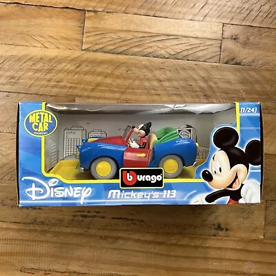 Disney Mickey Mouse Burago Mickeys 113 Metal Car Collectible • £44.95