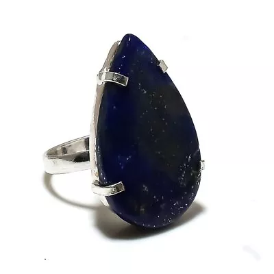 Natural Lapis Lazuli Gemstone Handmade 925 Sterling Silver Ring Size 10 Gift J24 • $9.99