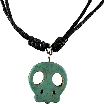 Skull Pendant Necklace Cord Chain Womens Mens Kids Boys Girls Handmade Jewellery • £4.50