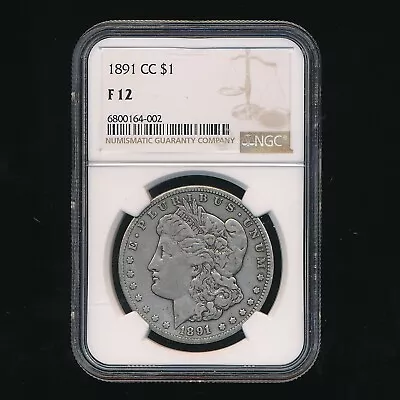 1891-cc Morgan Silver Dollar $1 ~ Ngc F12 ~ Ships Free! • $199.95