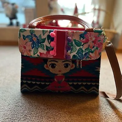 Frida Kahlo Mexican Women’s Colorful Floral Patchwork Shoulder Crossbody Purse • $45