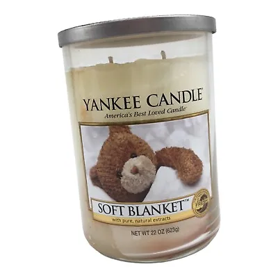 New Yankee Candle Soft Blanket 22 Oz Jar Unburned 2 Wick Fresh Clean Tin Lid • £28.69