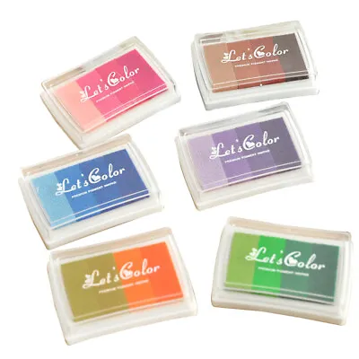 6Pcs Rainbow Colour Premium Unique Stamp Pad Ink Pad Rubber Finger Ink Kids DIY • £10.55