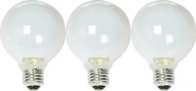 GE Globe 60 Watt Light Bulb Decorative Vanity NOT LED 660 Lum G25 3 Pack • $15.99
