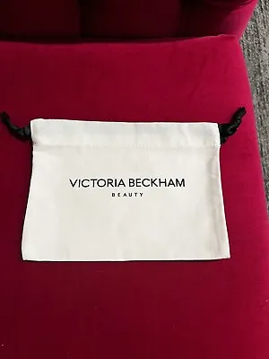 VICTORIA BECKHAM BEAUTY White Drawstring Bag NEW 8”x6.25” • $15