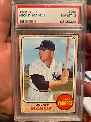 +centered+ High-end Psa 8 Mickey Mantle 1968 Topps Sharp Corners Sweet Card! • $3500