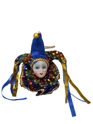 Jester Doll Royal Blue Magnet Shelf Party Favor Ornament Mardi Gras • $8.29