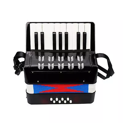 Small Accordion 17-Key 8 Bass Accordion Musical Instrument For Kids Black B1T6 • $58.02