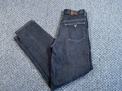 VTG GUESS Pascal Loose Fit Tapered Leg Jeans Men's 33 X 34 Black Denim 90s Tag • $60