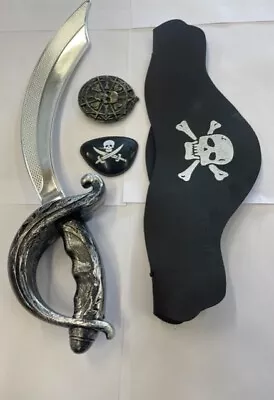 £7.29 • Buy 4Pcs Kids PIRATE FANCY DRESS COSTUME SET Hat Sword Eye Patch Cutlass Kit