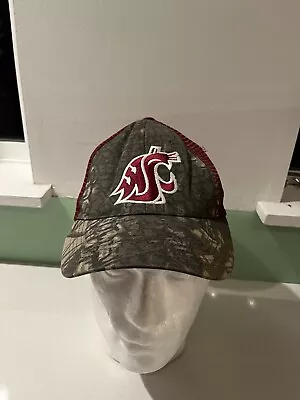 Vintage Washington State University Cougars Camo Trucker Snapback Hat • $493.75