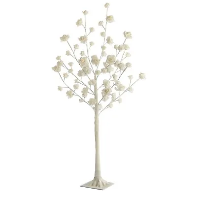 £46 • Buy Tall Led Rose Tree Light Floor Lamp White Flower Petals Home Decoration 120cm