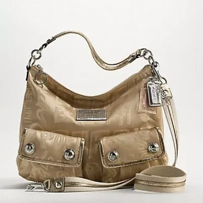 $59.95 • Buy Coach Poppy Pop C Storypatch Signature Shoulder Hand Bag Crossbody Purse Holiday