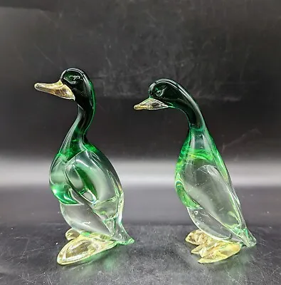 Vintage Murano Archimede Seguso Venetian Duck Figurines Pair Vintage READ! • $87.99