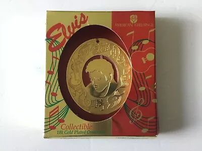 1995 American Greetings Elvis Gold Plated Christmas Ornament/box Has Some Damage • $5.99