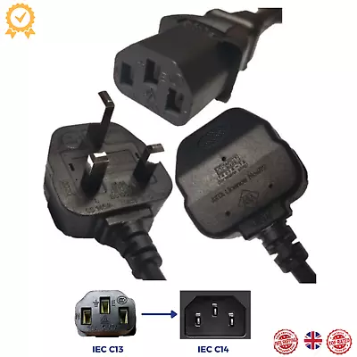 £5.89 • Buy 1.8 M UK 3-Pin Plug AC Mains Power Cable IEC C13  Cattle Lead Cord  PC TV