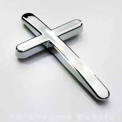 Jesus Cross Car Auto Bike 3D Chrome Decal. • $5.99