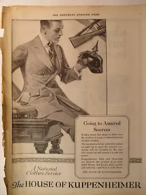 JC Leyendecker  Sat Evening Post Ad For KUPPENHEIMER Clothes Man W/german Helmet • $37.87