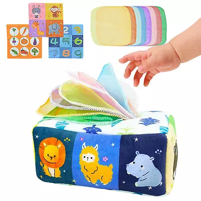 Tissue Box Baby Sensory Toy Colorful Rainbow Dance Scarves Toy For Kids AU • £11.77