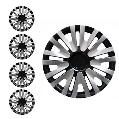 15  SET OF 4 Hubcaps Snap On Full Wheel Cover Black/Silver Fits Mercedes • $84.99