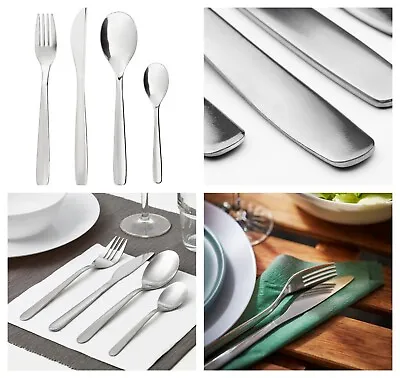 Ikea Pack 16 Pieces MOPSIG Stainless Steel Cutlery Set Food Dining 003.430.03 UK • £9.06