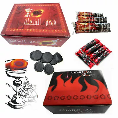 100 COAL Charcoal Sheesha Hookah Disc Shisha 10*10 Huka Pipe Tablets Flame Lite  • £14.29