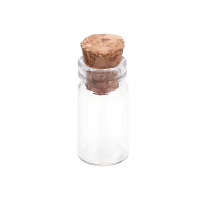 10 X  Mini Glass Wish Bottles With Cork Stopper Vials Tiny Wishing Bottles 0.5ml • £3.48