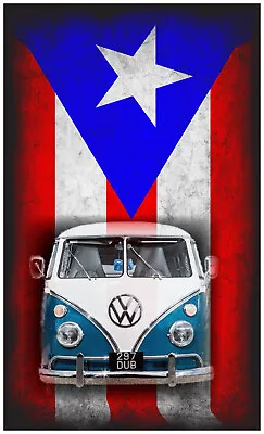 $2.95 • Buy Puerto Rico Flag, Pr Sticker-decal, Bandera Boricua, Fits Vw Bus