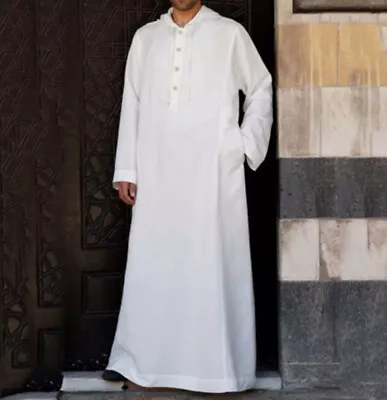 Muslim Arab Abaya Kaftan Dress Men Islam Thobe Robe Thoub Jubba Dishdasha Robe • £12.99