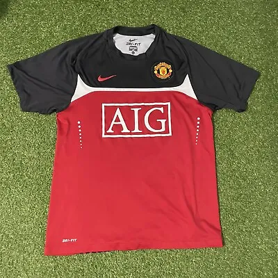 Men’s Medium M Manchester United 2010-11 Training Jerse Shirt Nike Original AIG • $44.99