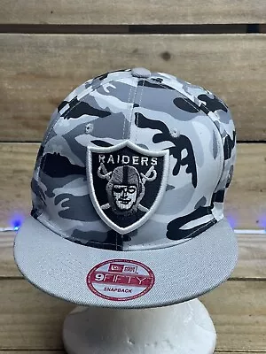 New Era 59fifty NFL Oakland Vegas Raiders Snapback  Hat Grey Camo Cap • $34.95