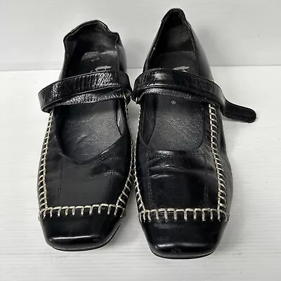 Black Ts Taking Shape Mary Jane Leather Ballet Flat Shoes Size 40 9 • $16.31