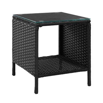 $54.35 • Buy Gardeon Side Table Coffee Patio Outdoor Furniture Rattan Desk Indoor Garden