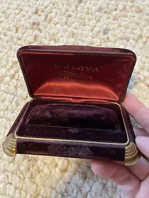 VINTAGE BULOVA RED VELVET WATCH PRESENTATION  BOX Fifth Ave New York Case  • $17