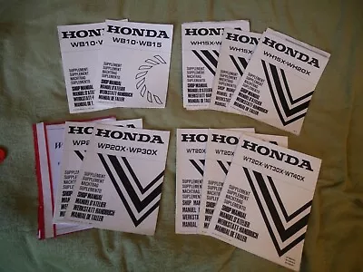 Bundle Of Shop Manual Supplements For Various Honda Water Pumps • £19.99