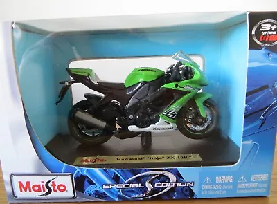 Kawasaki Ninja ZX-10R 1:18 Die Cast Bike NEW Motorcycle Gift Retro Sports Bike • £24.95