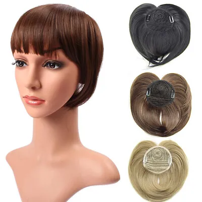 Hair Toupee Topper Piece Thin Clip In Top Short Staright Hairpiece For Women • £5.51