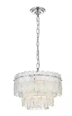 Crystal Chandelier Chrome For Foyer Dining Room Foyer Pendant Light Fixture 15  • $400