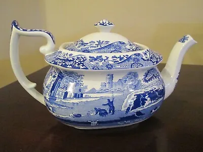 Spode Blue Italian 4 Cup Teapot W/ Lid Design Made In England • $85.49