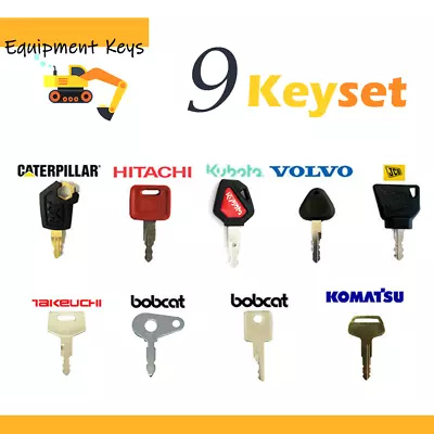 £11.99 • Buy 9 Master Plant Key Set Excavator Dumper Truck JCB Case Komatsu CAT Hitachi Lucas
