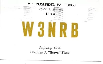 QSL 1966 Mount Pleasant PA  Radio Card • $5.52