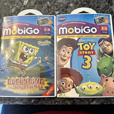 MobiGo Vtech Games Lot Of 2 Spongebob Toy Story 3 Interactive Learning • $14.95
