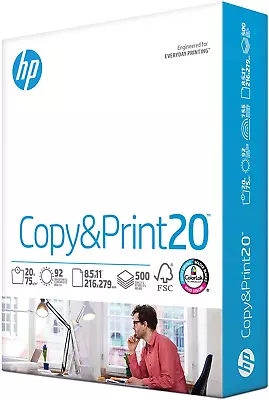 HP Printer Paper | 8.5 X 11 Paper | Copy &Print 20 Lb | 1 Ream Case - 500 Sheets • $10.65