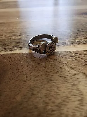 Vintage  Sterling Silver- Mickey Mouse Ring - Walt Disney Productions 14K Gold • $55