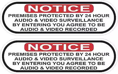 5in X 1.5in Protected By Audio And Video Surveillance Vinyl Stickers Sign Decals • $7.99