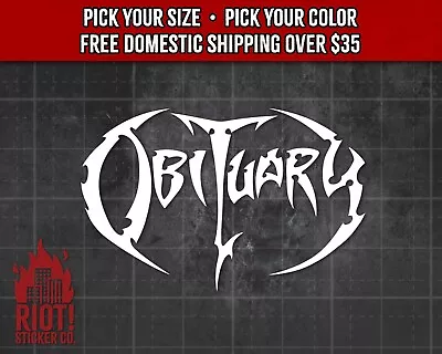 Obituary Logo Decal For Car Band Logo Sticker For Laptop Death Metal • $13.99