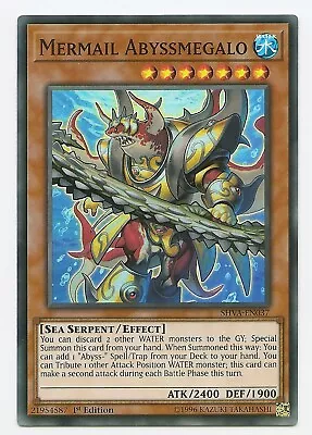 Mermail Abyssmegalo SHVA-EN037 Super Rare Yu-Gi-Oh Card 1st Edition New • $2.36