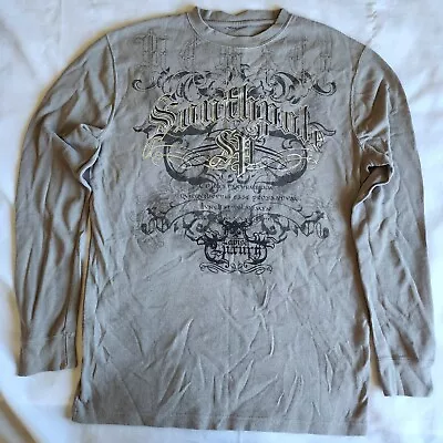 Southpole Vintage Y2K Gray XL Thermal Shirt Cyber Punk Affliction Hip-Hop Grunge • $24.95